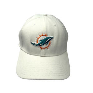 New Era Miami Dolphins NFL Sports 39THIRTY Fitted Hat Cap Size L/XL White